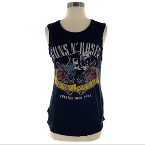 GUNS & ROSES Sleeveless Crew Neck Bank Tank Top